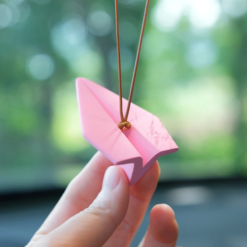 Paper Airplane Car Charm Paper Plane Car Pendant Car Aroma Diffuser Rearview Mirror Pendant Car Interior Decoration image 3