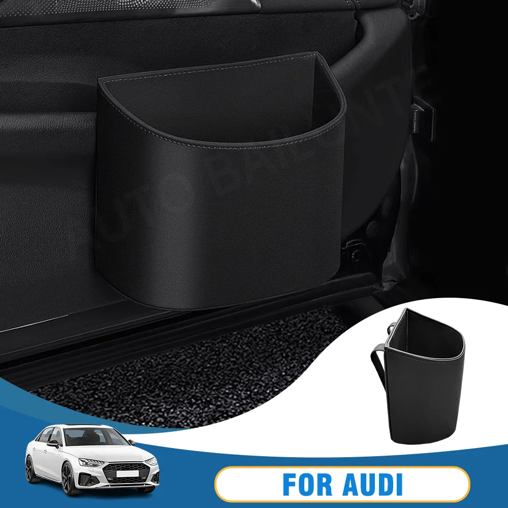 Car Trash Can Hanging Garbage Storage Box Accessories For Audi A1 A3 A4 A5 A6 A7 A8 Q3 Q5 Q6 Q8 R8 GT SQ2 SQ5 SQ6 SQ7 E-tron