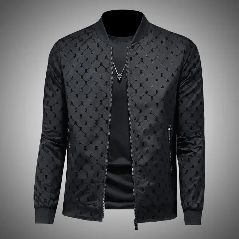 

Куртка на весну и осень, мужская новая тенденция, черное повседневное пальто с буквенным принтом, мужская тонкая бейсбольная одежда, индивидуальная простая мода