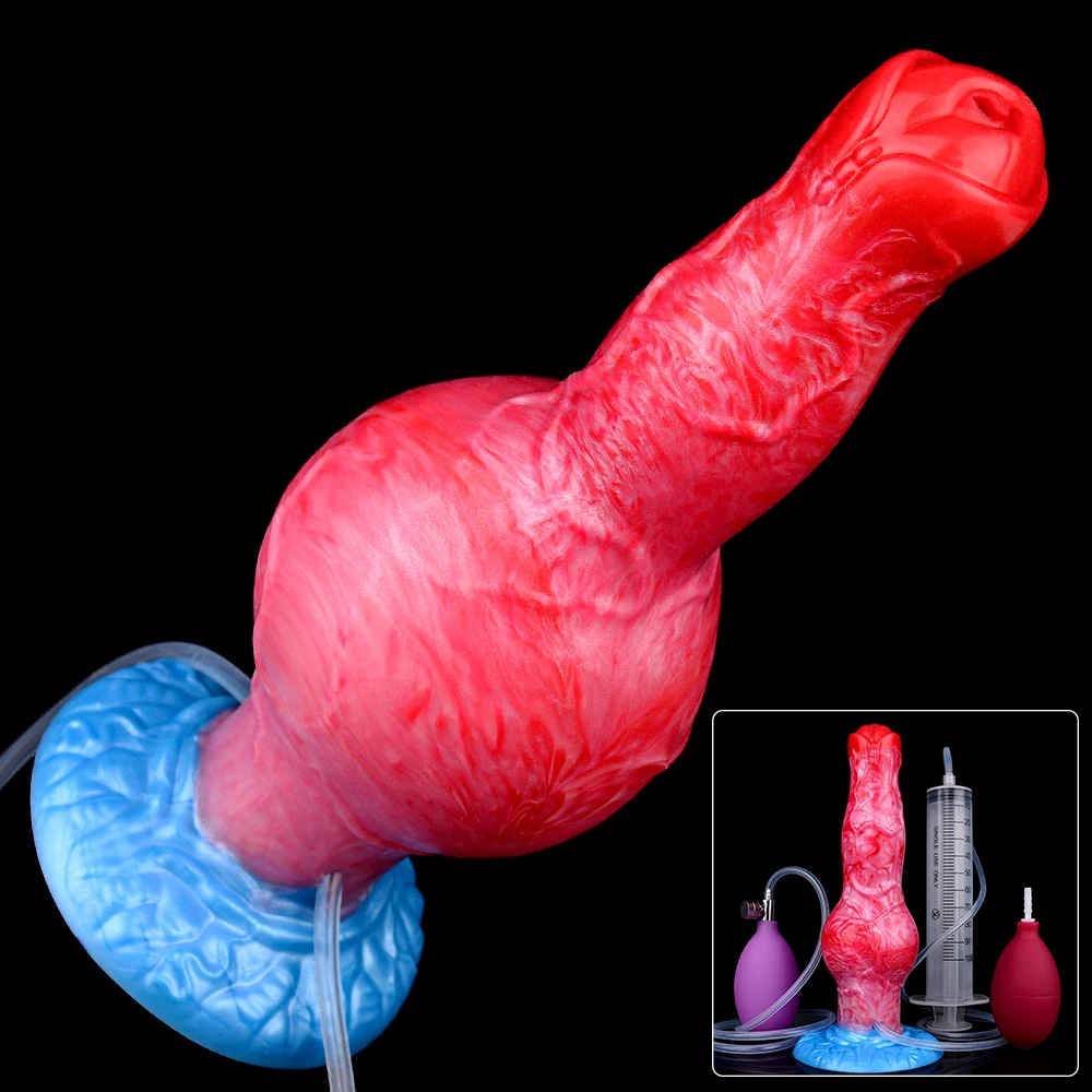 NNSX Ejaculation Anal Plug Dog/Wolf Dildo Inflatable Big Knot Penis With Squirting Function Strong Sucker Sex Toy For Women Men_voghion.com