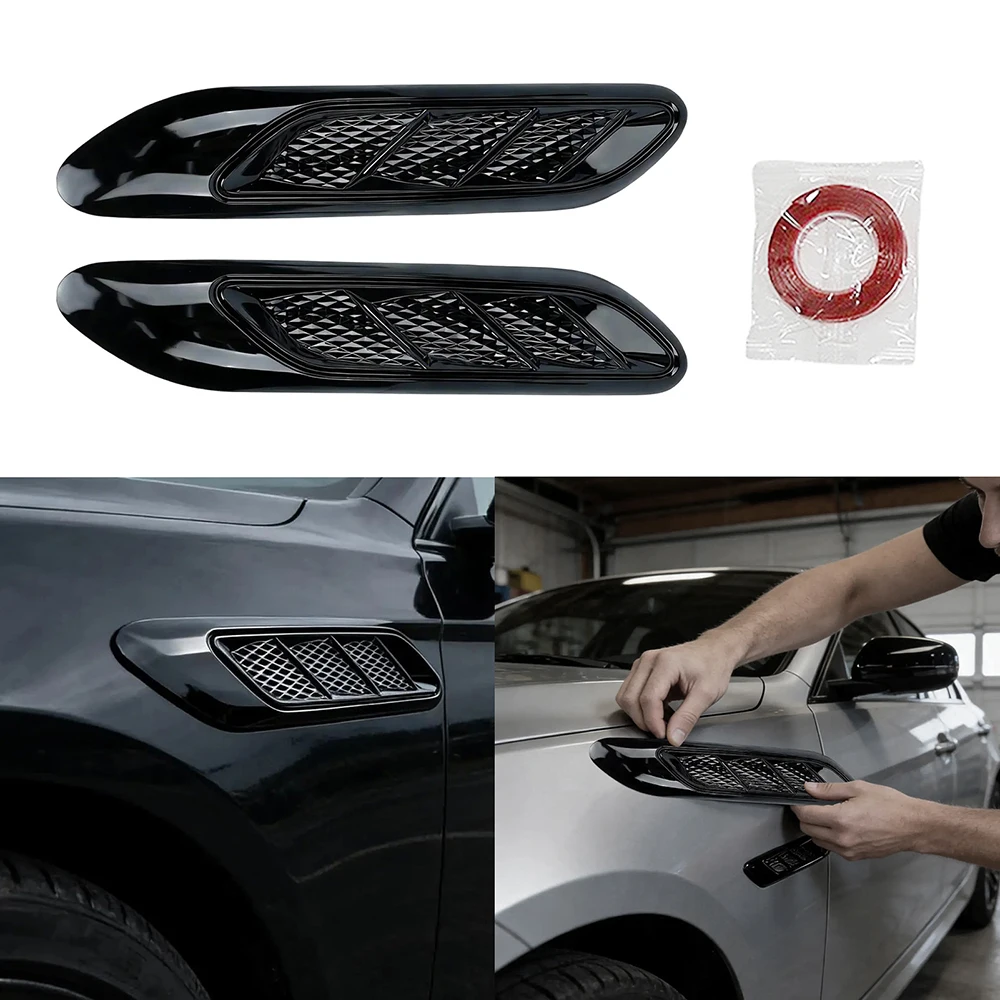 2pcs Car Air Intake for Chest Side Outlet Strip Waterproof Shark for BMW Audi Auto Tuning Supplies Gill-shaped Capo Accessories