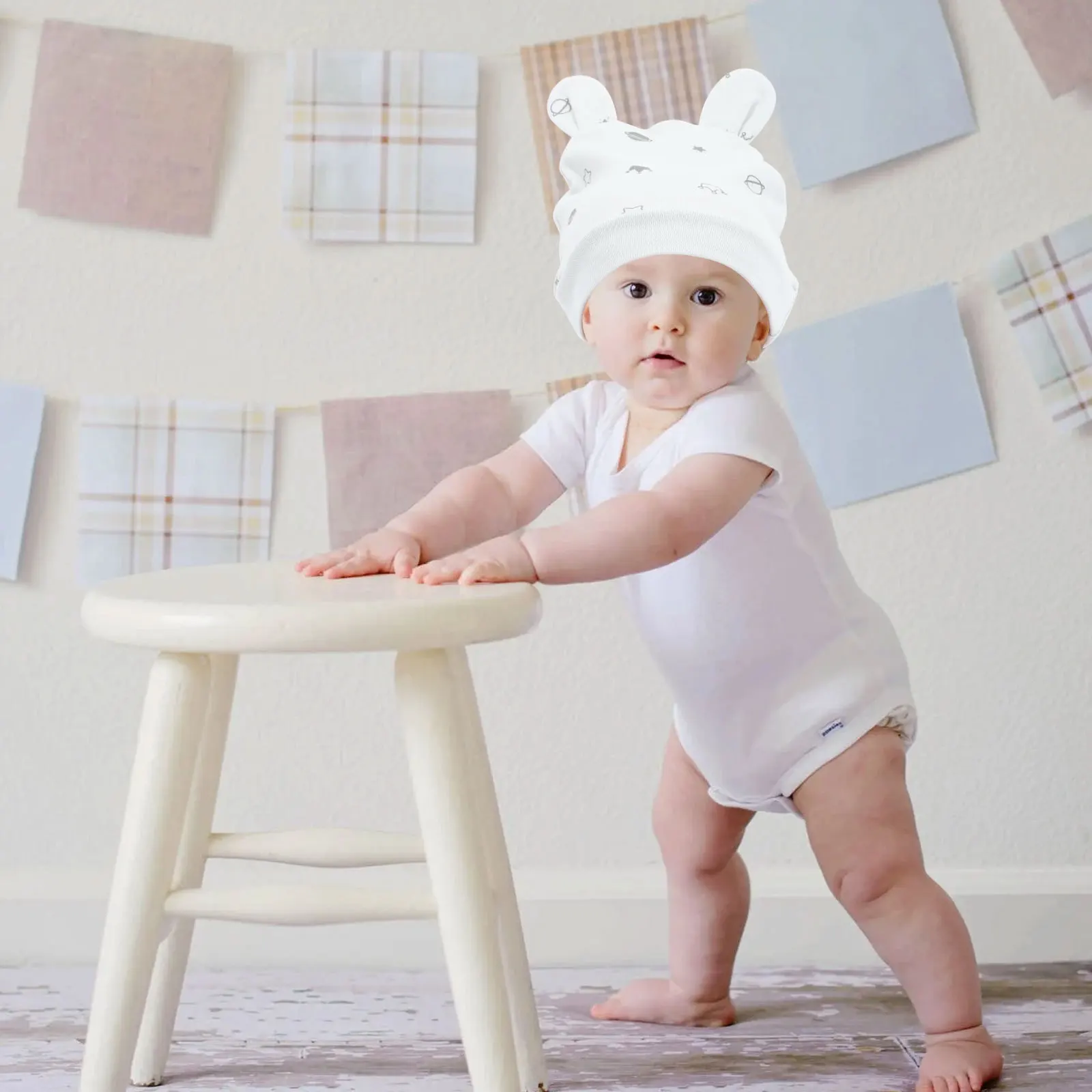 

1Set Baby Clothes Suit Infant Clothing Set Soft Cotton Breathable Long Sleeves Jumpsuit Hat Bib Gloves for Newborn Toddler