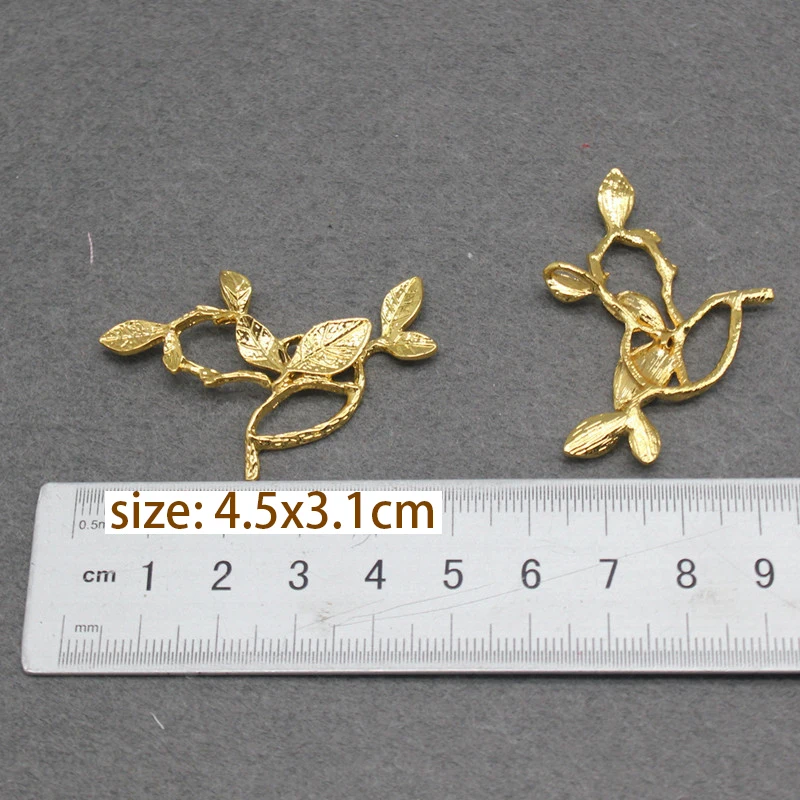 Natural Style Metal Alloy Copper Maple Leaf Branch Deer Horn Pendant Charms Earring Findings Component DIY Jewelry Making