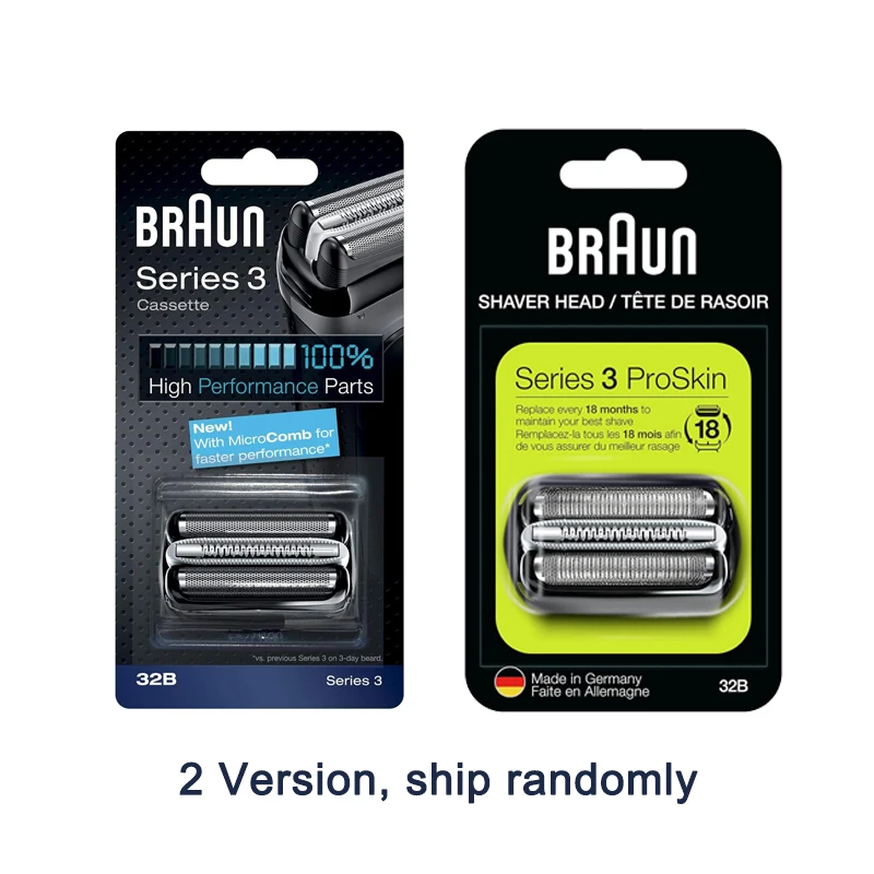 Braun série 3 cassete 32b substituição cabeça de barbear recargas para braun série 3 folha barbeador elétrico s3 3010s 3040s