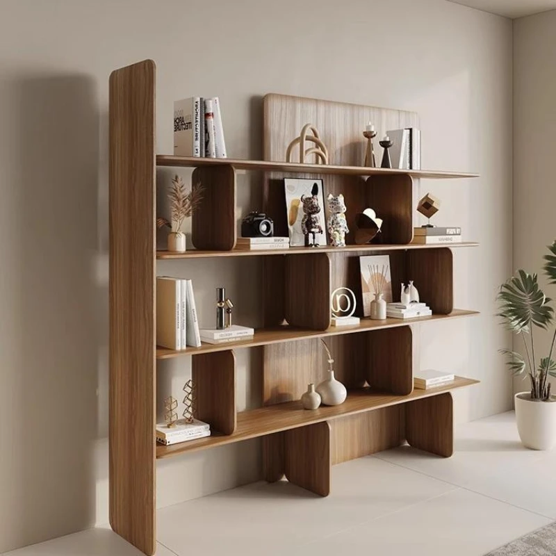 Modern Chinese TV background wall mural simple bookcase floor bookcase storage bookshelf removable