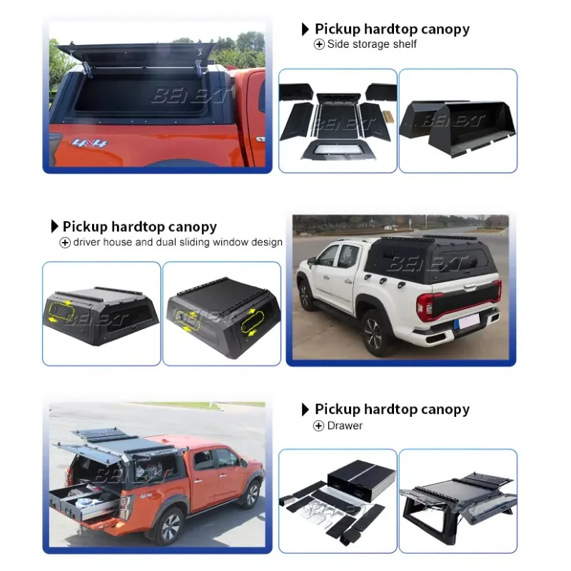 Brand New Modification Aluminum Pickup Truck Ranger Camper Topper Hardtop Hilux Canopy for Gladiator tundra Dodge Ram 1500