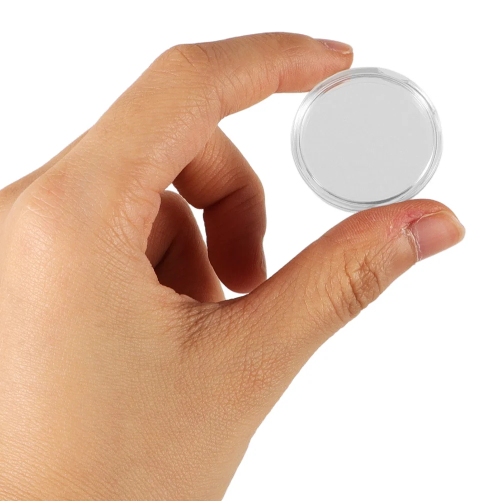 80Pcs Clear Coin Storage Containers Transparent Plastic Capsules Crescent Opening for Easy Access Collecting Supplies