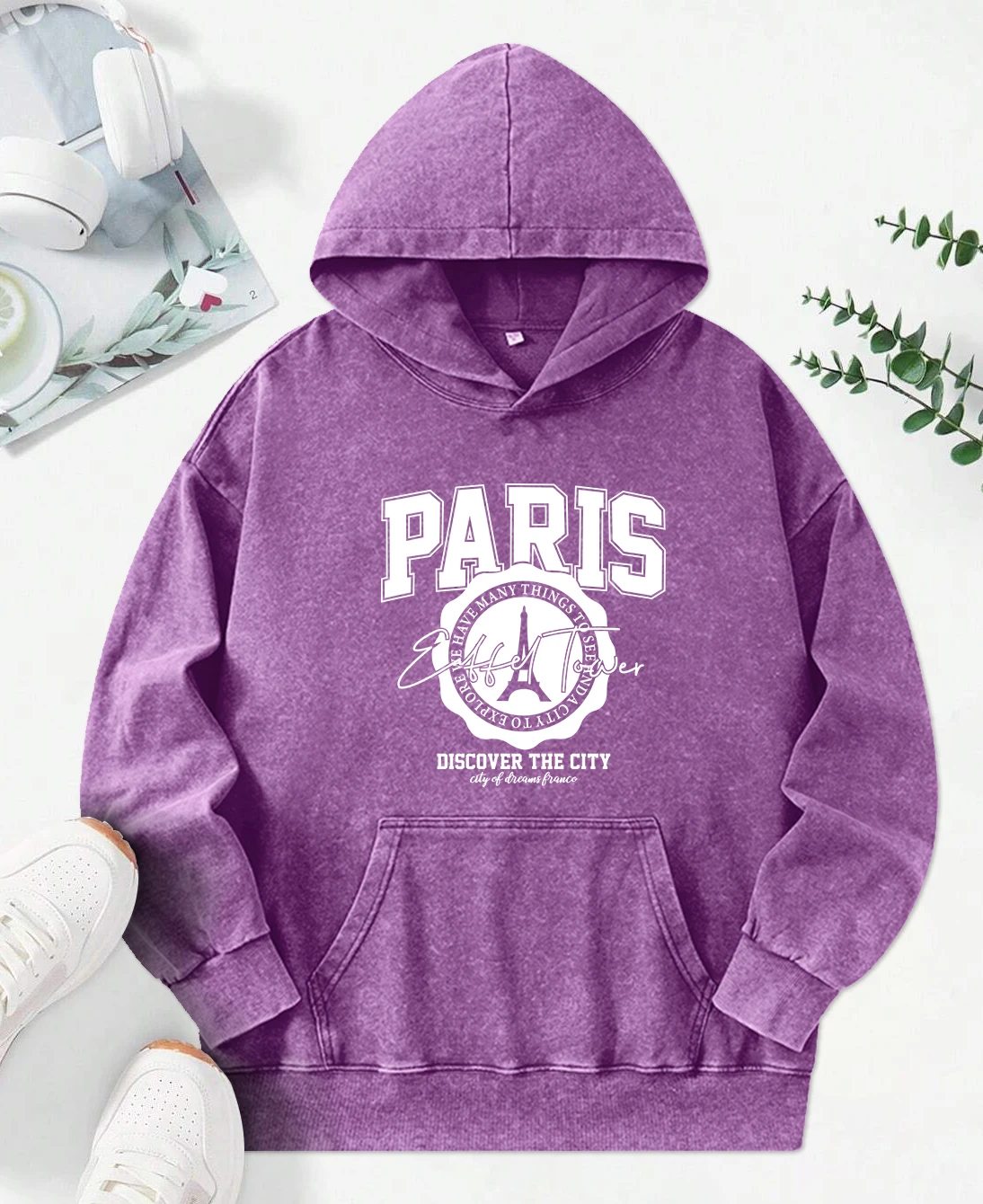 

Paris Discover The City Print Women Hoodies Cotton Oversize Pullovers Autumn Soft Streetwear All-Match Hip Hop Female Hoody