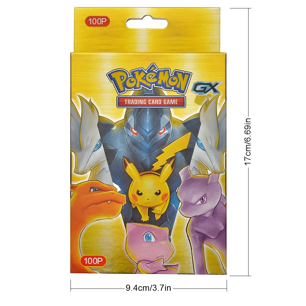 100 Pcs English Pokémon TCG: GX Cards Box Pokémon Trade Card 100 Non-Repeating Sheets