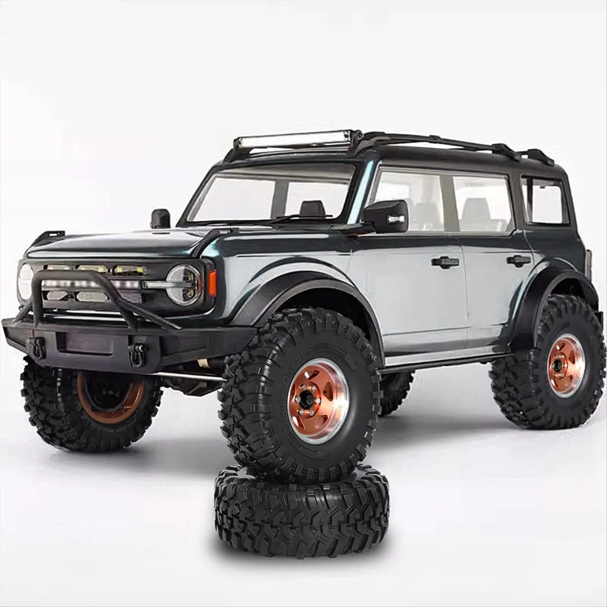 New arrival 4Pcs 135mm Metal 2.2In Beadlock Wheel Rim Tire Set for 1/10 RC Crawler Car SCX10 Wraith RR10 Capra TRX4 C