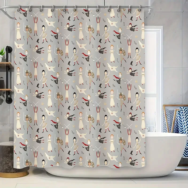 

Cute Kawaii Anime Girl Shower Curtain Japanese Cartoon Manga Decor Bathroom Set Waterproof Modern Style Home Textile