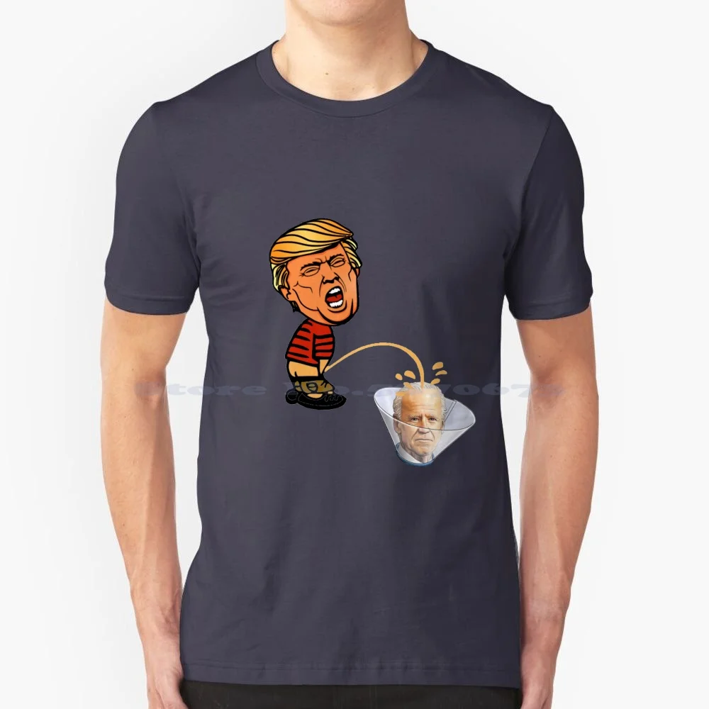 Donald Trump Peeing On Joe Biden Presidential Election Usa 2020 T Shirt 100% Cotton Tee Trump Vs Biden United States Of America