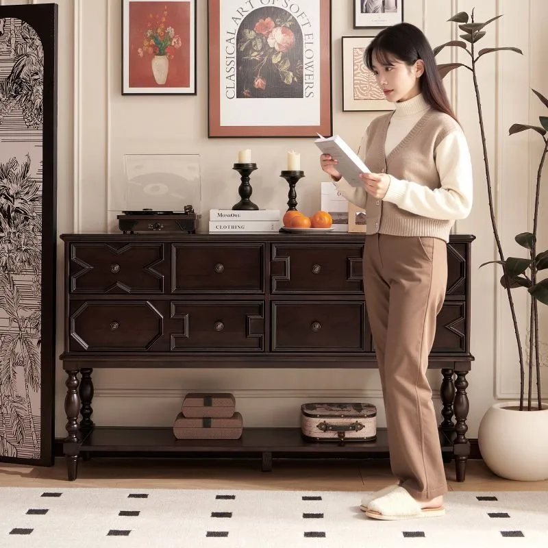 ตู้ไม้เนื้อแข็งสไตล์ยุคกลางฝรั่งเศสแบบแปดช่อง, ตู้เก็บของในห้องนอน, ตู้ข้างเตียง, ตู้ระเบียงสไตล์อเมริกัน