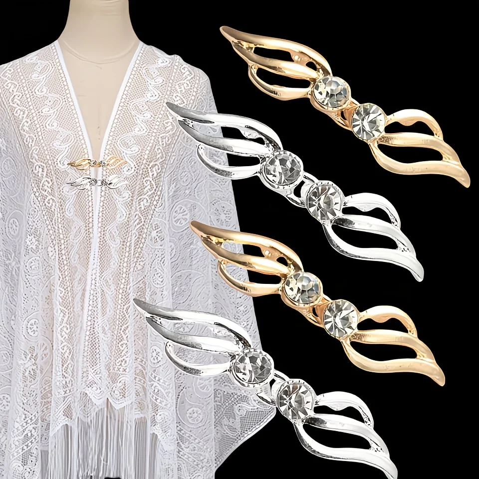 

2-piece set of elegant clothing decoration buttons, with rhinestone decorative buttons, suitable for jackets, coats, shawls, etc