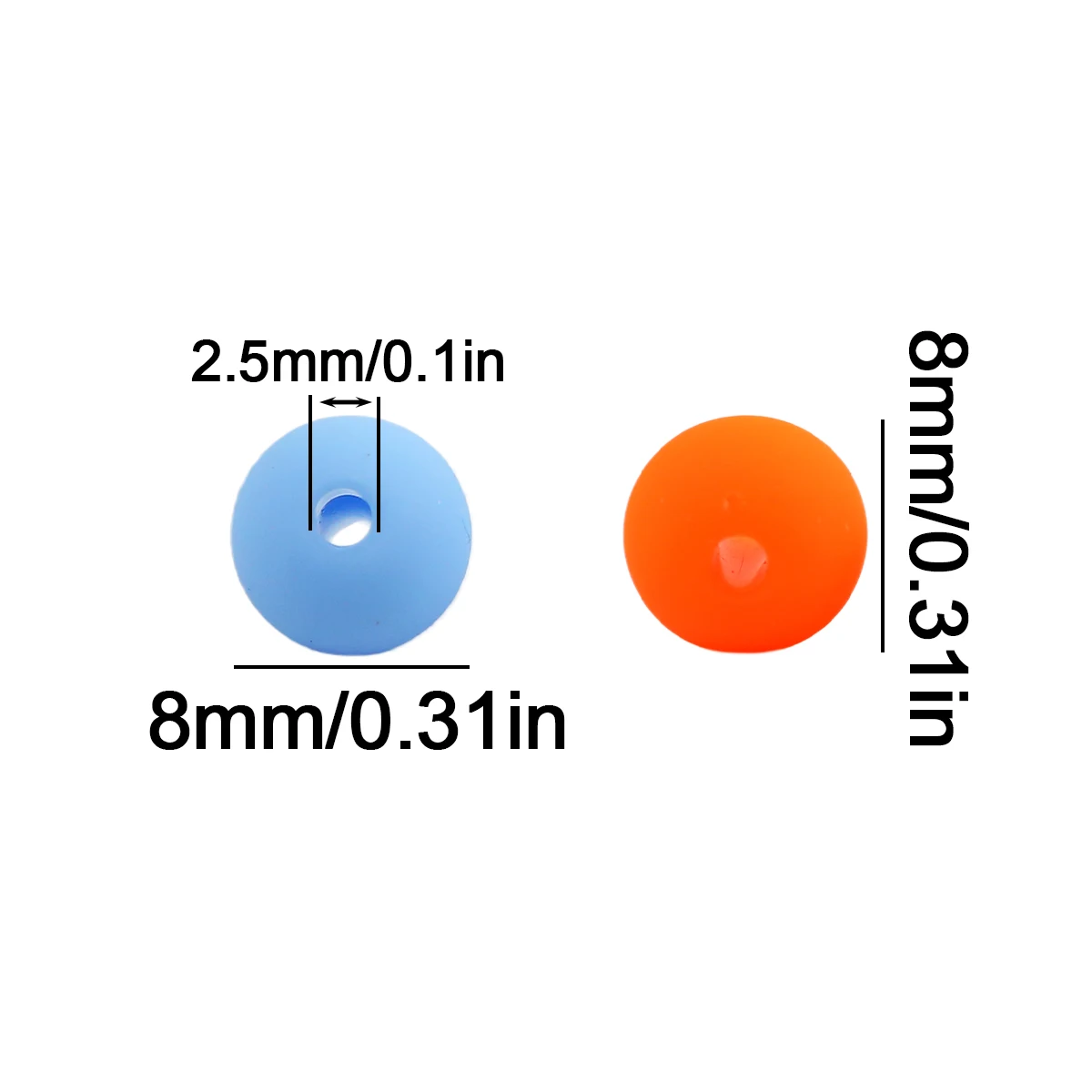 8mm 50pcs Acrylic Circular Rubber Beads Color Mixing Spacer Loose Beads For Jewelry Bracelets Necklace Making DIY Accessories