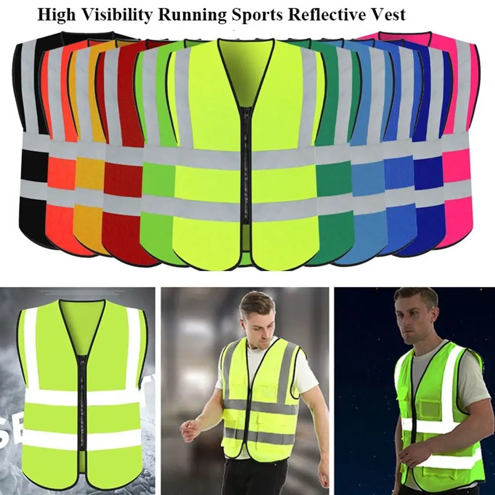 High Visibility Running Sports Vest Multicolors Front Cycling Clothes Construction Workwear Outdoor Cycling Accessories