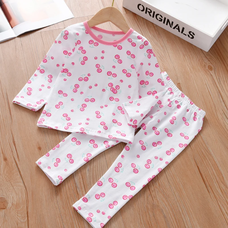 بيجامة قطنية مريحة للأطفال ، فتيات ، أطفال ، كاجوال ، ملابس يومية ، تيشيرت بأكمام طويلة ، بنطلون كبير ، مجموعتان ، من عمر 1-7 سنوات
