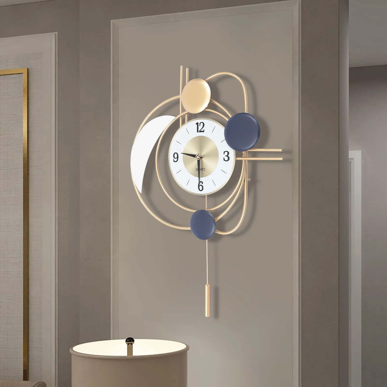 

3D Mute Design Art Decor Inspired Modern Wall Clock Nordic Metal Hanging Clocks