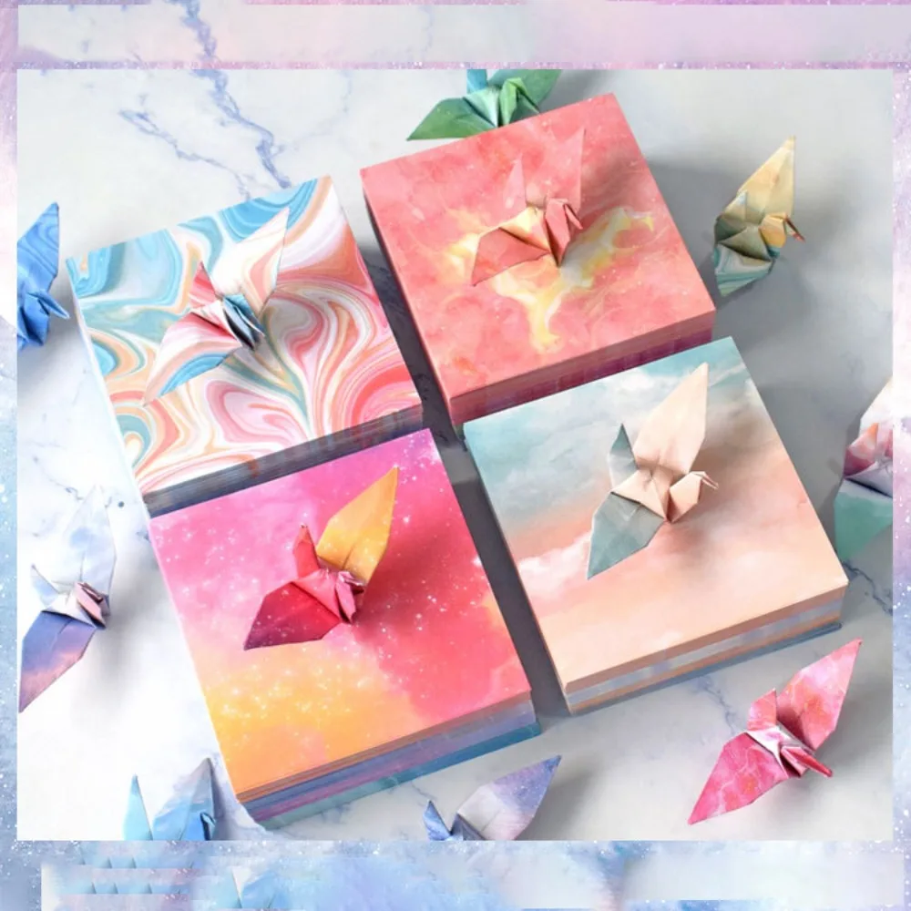 400 stuks kunstmateriaal sterrenhemel origami papier handgemaakte scrapbooking kleurrijk gevouwen papier Galaxy vouwen