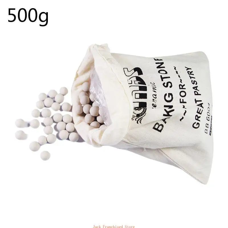 500g Cordierite Pie Baking Beans Beads Press Stone Weights with Storage Bag High Temperature