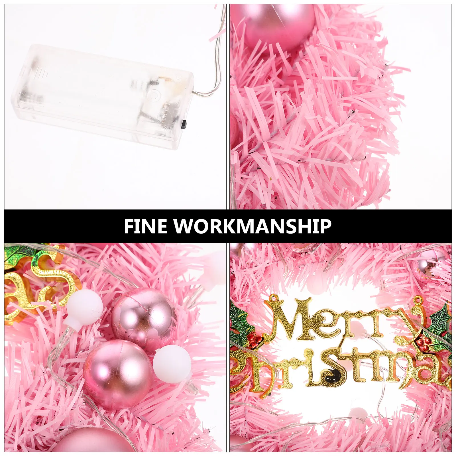 

Christmas Wreath Advent Colorful Hanging Ornament Door Light up Outdoor Craft Unique