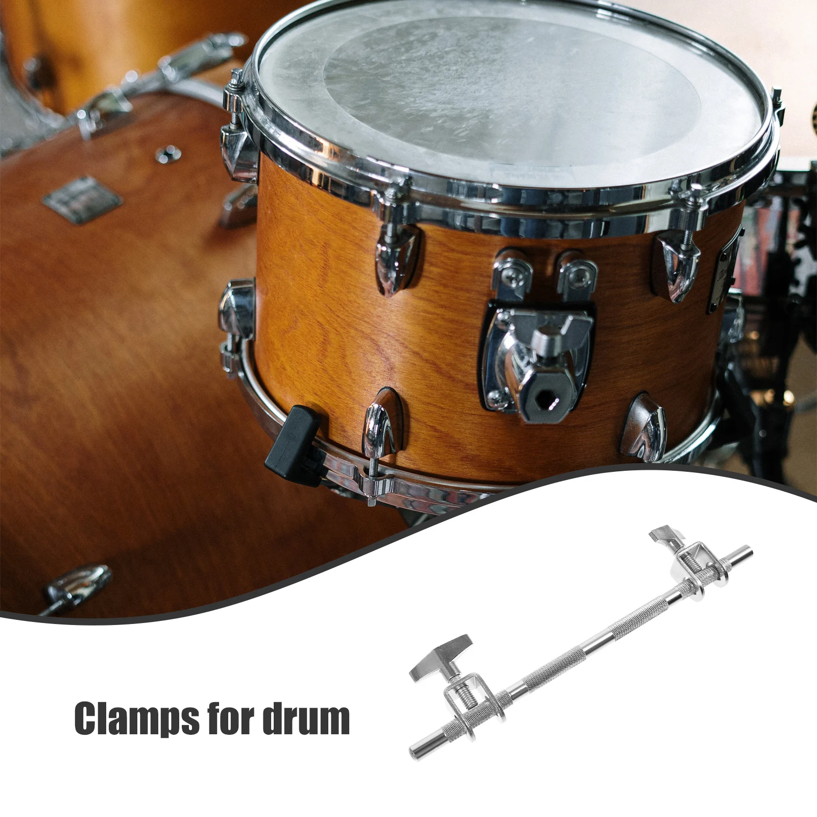

Cowbell Stand Drum Holder Fixed Lock Mount Mounting Bracket Kit Silver Clamps for