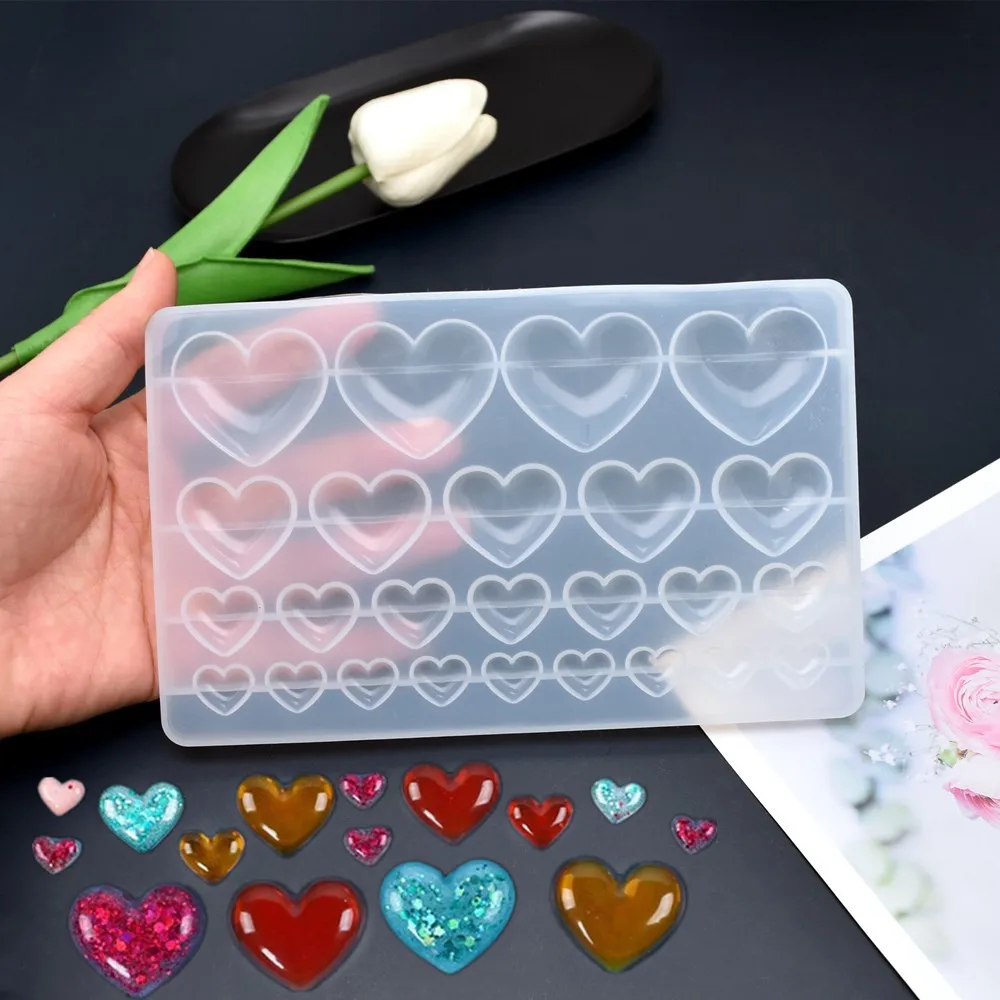 SNASAN Love Heart Silicone Mold Different Size Pendants Casing moulds Handmade DIY Tool