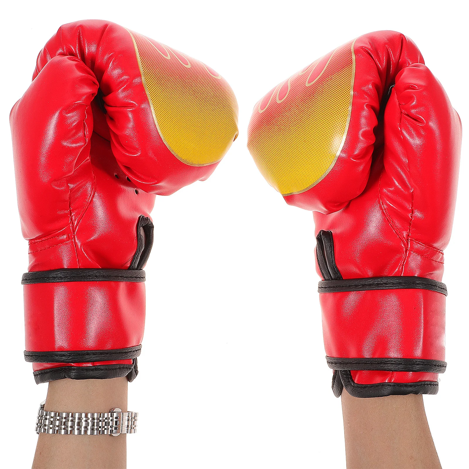 زوج واحد من قفازات تدريب الملاكمة الحمراء لقفازات Pu خفيفة الوزن ومتينة وسادات يدوية قابلة للتنفس معدات القتال للمصارعة #2