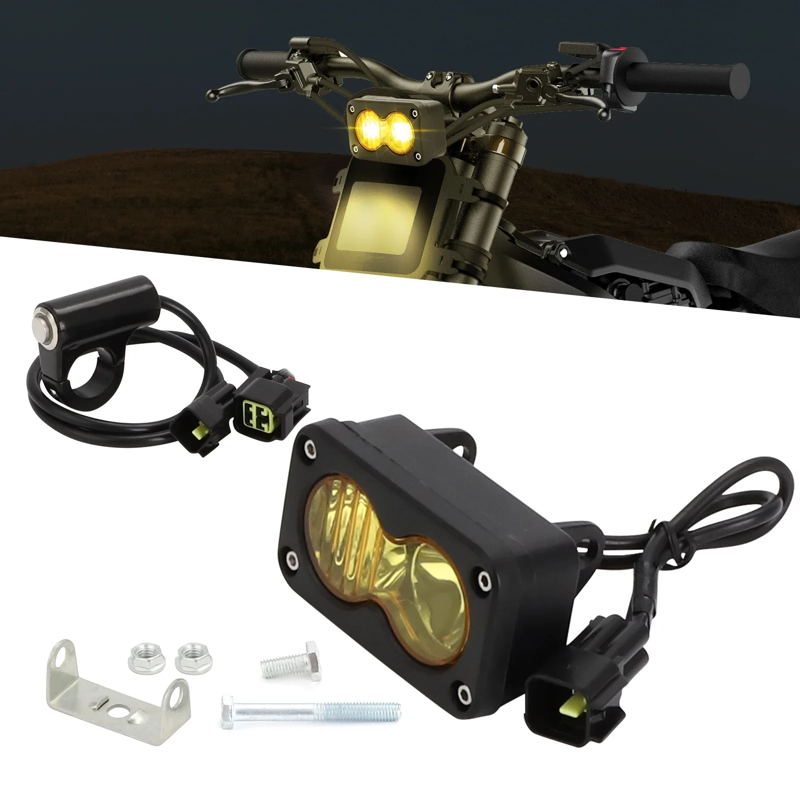 LED Headlight Kit For Talaria Sting R MX4 Plug And Play Electric Off Road Bike Front Headlamp Head Light Lamp Bar With Switch