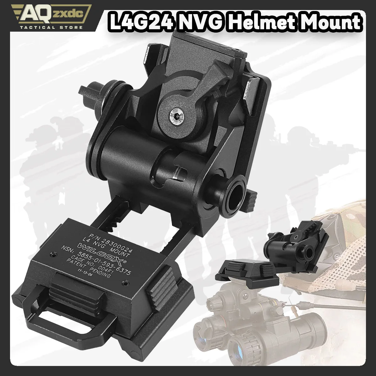 AQzxdc Tactical Helmet PVS15/18 Night Vision Goggles Mount for L4G24 NVG Metal Helmet Mount