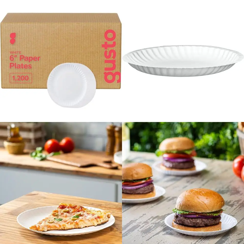 

6 Inch White Uncoated Disposable Paper Plates, Decorative Craft Paper