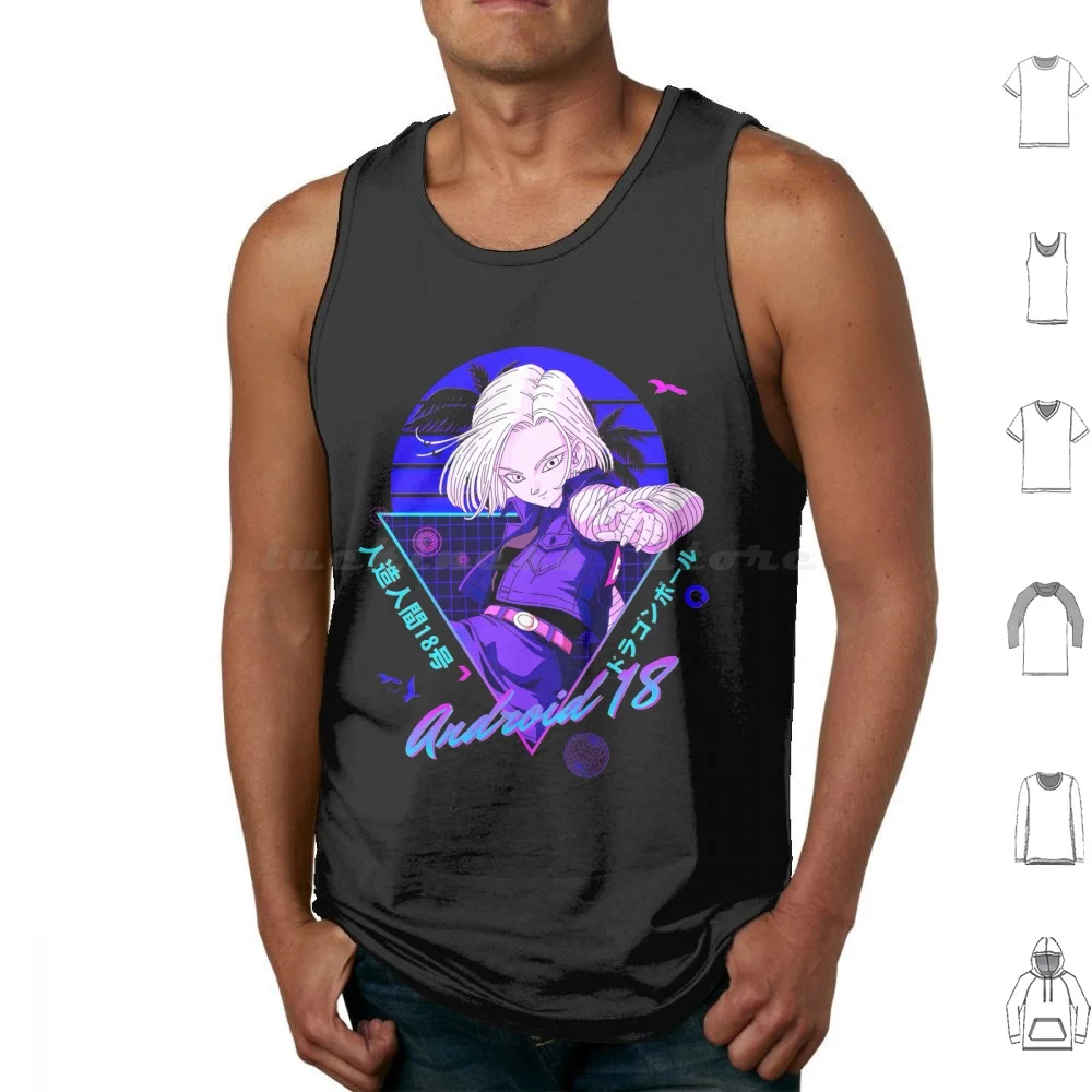 Android 18 Tank Tops Print Cotton Anime Android 18 Trunks Dbz Bulma Manga Android 17 18 Android Cell Z Jiren