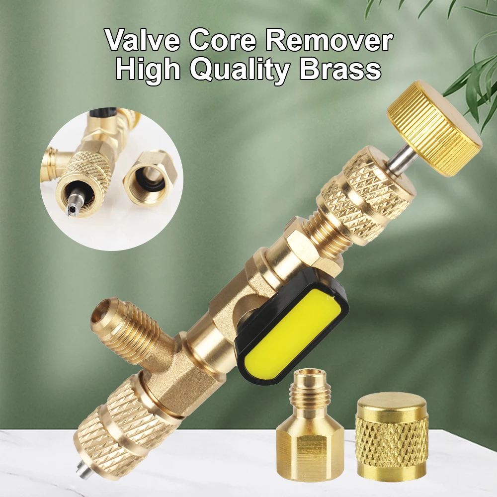 For R22 R410A R404A R407c with Dual Size SAE 1/4 & 5/16 Port Valve Core Remover/Installer Air Conditioning Line Repair Tools