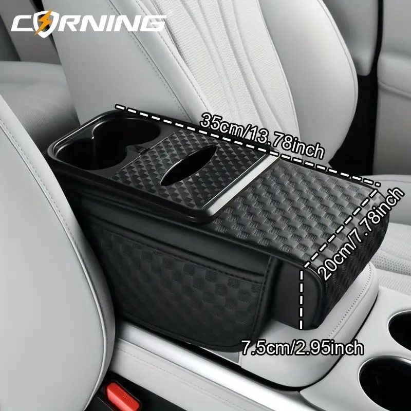 Auto Armlehne Verlängerung Kissen Multifunktionale 7,5 CM Verdicken Höhe Mittelkonsole Box Kissen Ellenbogen Unterstützung Pad Auto Organizer – Detail 2