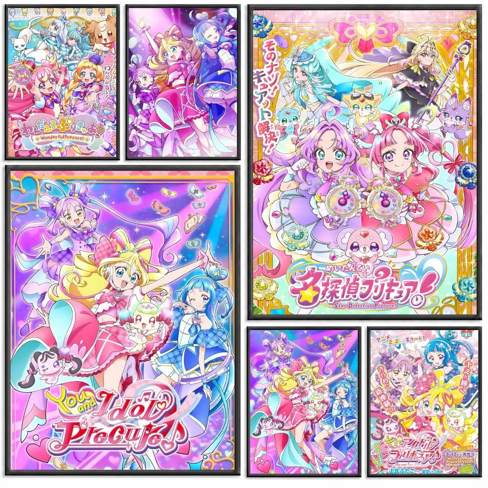 Anime You and Idol Prettys Cure Poster Modern PP Paper Wall Decorative for Cafe Office Bar Home Wall Decor Gift