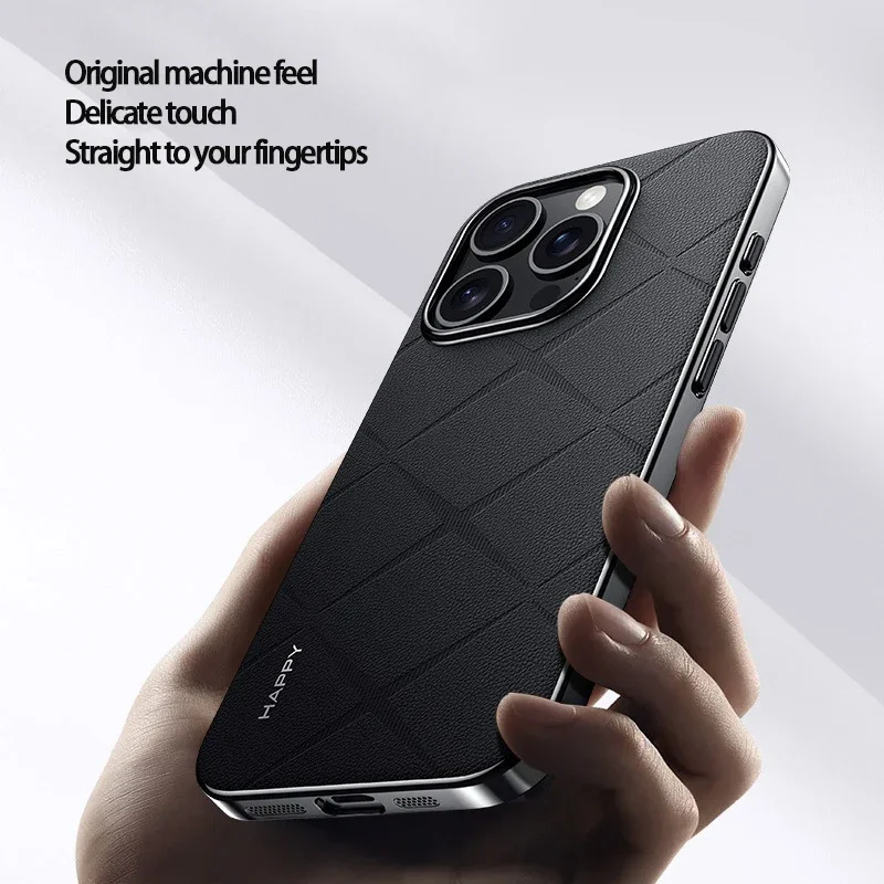 

Роскошный стильный гальванический чехол Phoen для iPhone Air 17 13 14 15 16 Pro Max, кожаный защитный чехол для камеры с твердым покрытием