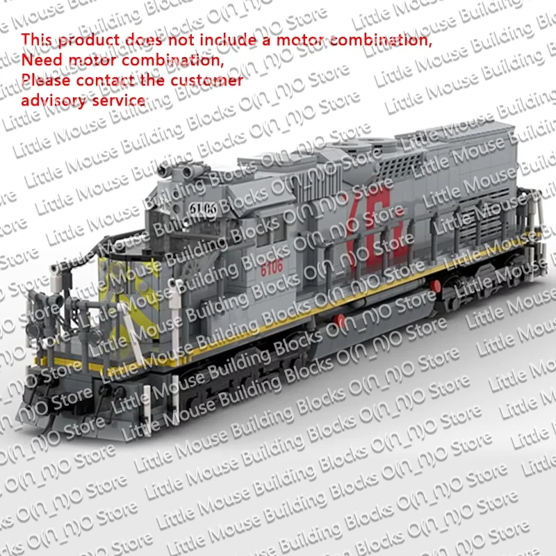 QWERT City Car Model MOC Building Bricks SD40T-2 Diesel Locomotive Train Modular Technology Gifts Holiday Assemble Toys Suit