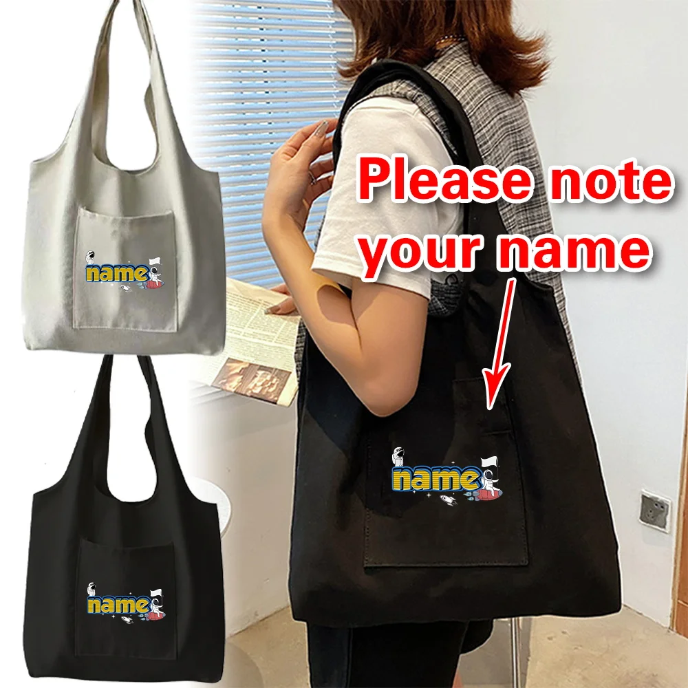 

Холщовая сумка большой вместимости по индивидуальному заказу с боковыми карманами. Складные сумки для покупок. Моющаяся повседневная сумка на одно плечо.