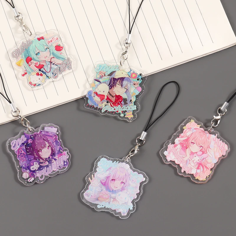 Piapro Characters Phone Chain Hatsune Miku Megurine Luka Anime Peripheral Cartoon Diy Mobile Phone Hanging Rope Bag Cute Pendant