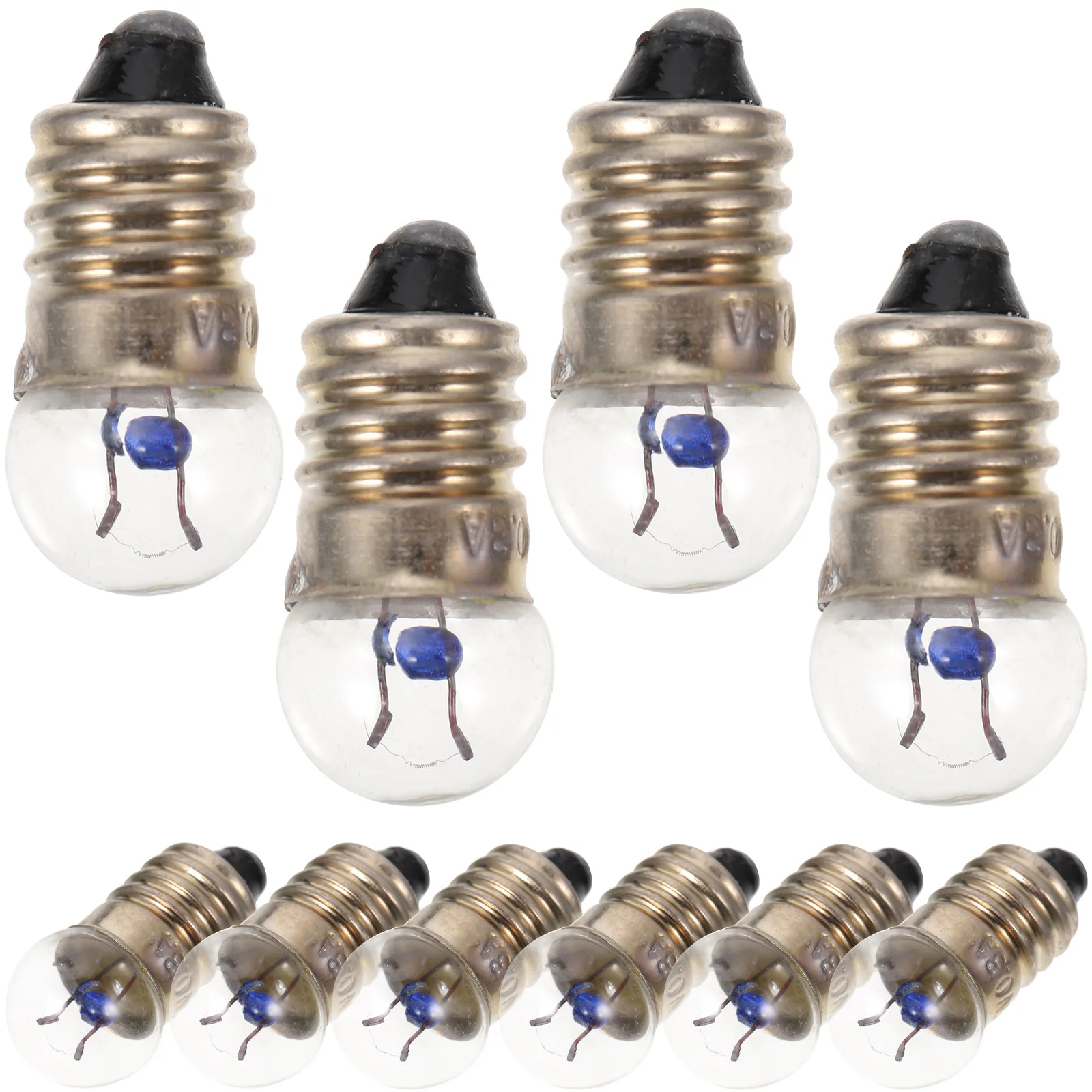 10 Pcs Screw Type Lamp Holder Light Bulb Small Electric Bead Night Flashlight Accessories Professional E10