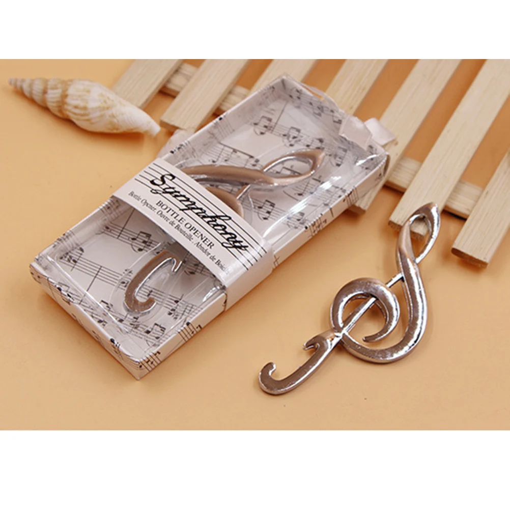 

2Pcs Note Design Metal Beer Bottle Opener Stylish Flat Handle for Wedding Birthday Christmas Party Favors Gifts