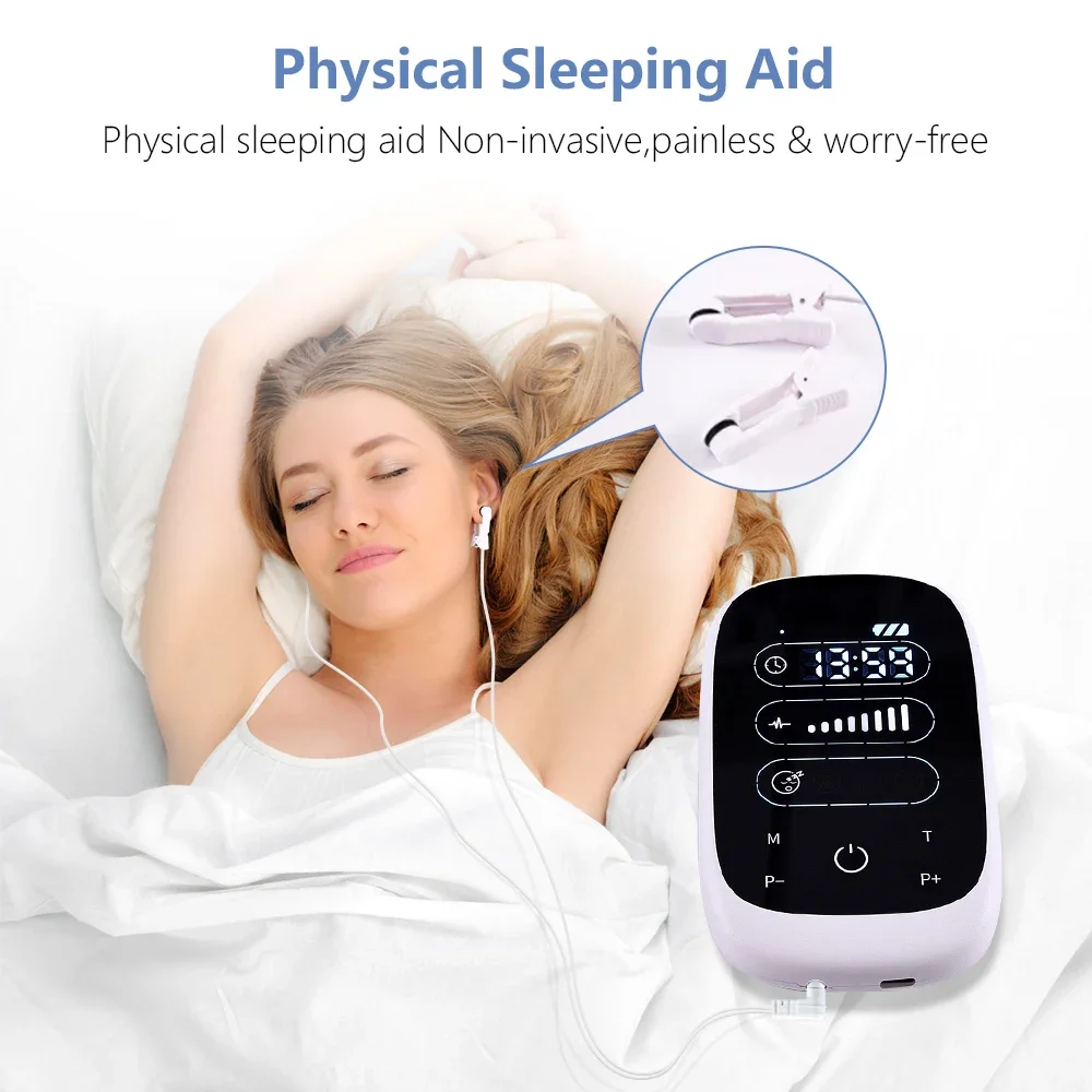 

CES Микротоковое устройство для помощи во сне, электрод, зажим для ушей, лечение бессонницы во сне, тревога, облегчение головного боли, инструмент для быстрого сна