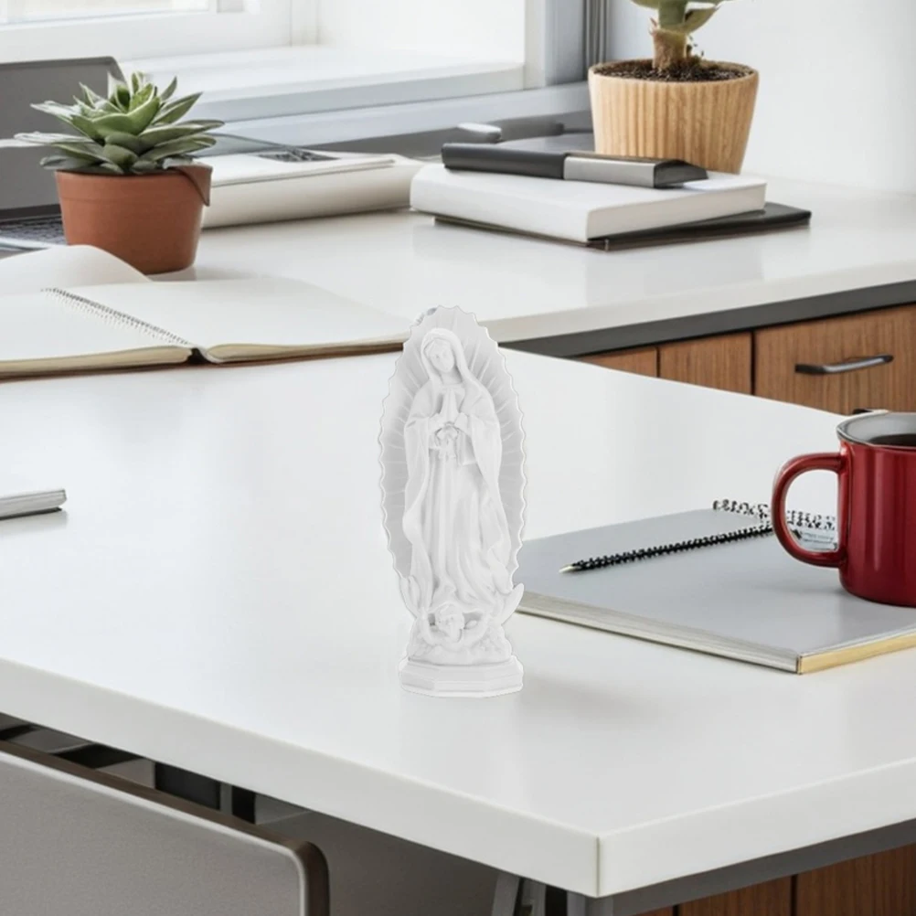 

2Pcs Virgin Mary Statue Resin Praying Mother of Jesus Sculpture Catholic Altar Home Entryway Table Decoration Religious Ornament