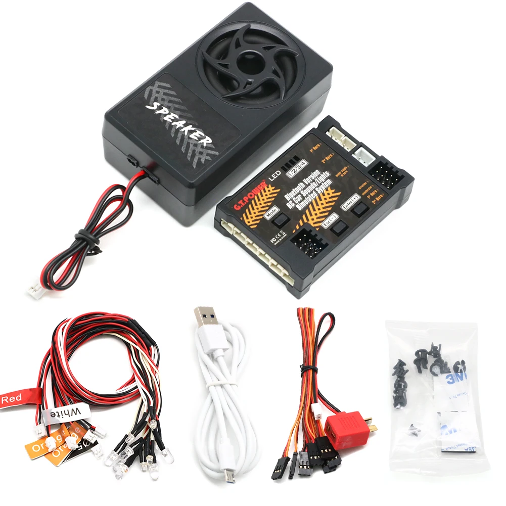 G.T.Power wersja Bluetooth RC silnik samochodowy symulowany dźwięk System / symulowany światła dla samochodu RC oś SCX 10 TRX4