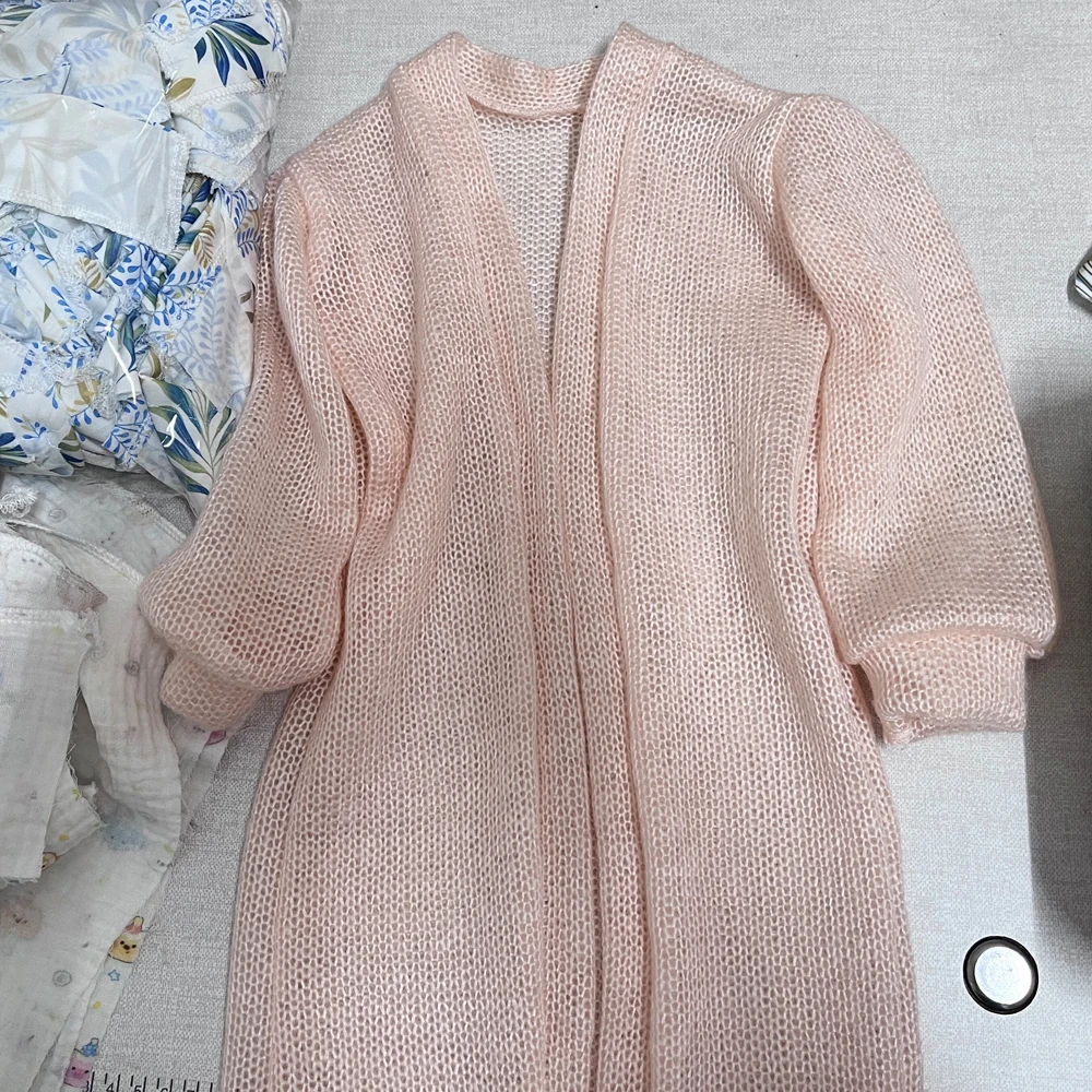 

D09-1039 детская игрушка ручной работы для девочек, импортная, имитация 68 id75 am77 yc77, одежда для кукол BJD/SD, розовый длинный свитер-куртка, 1 шт.