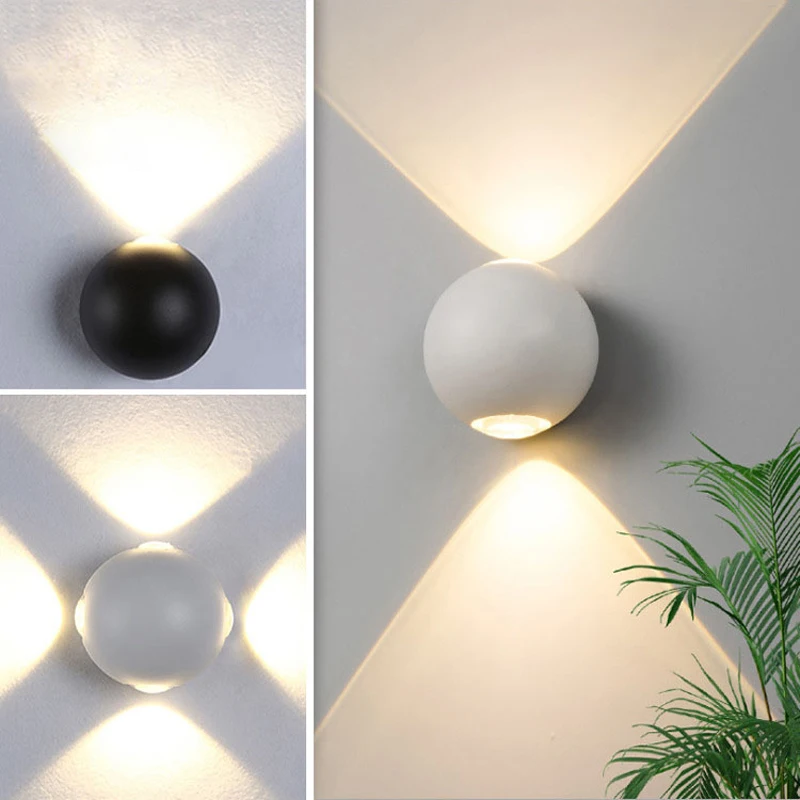 

Indoor Outdoor ball shape LED Wall Lamp Modern Simple Aluminum Waterproof Decor Light Yard Balcony Corridor Stairs Porch Lamps