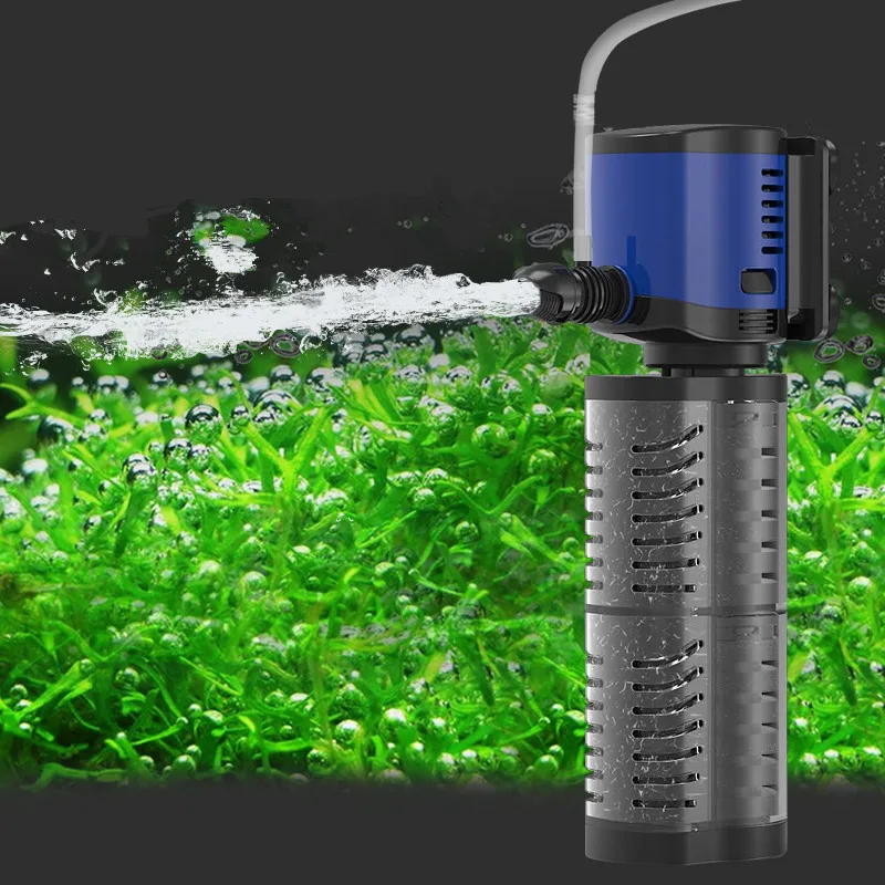 3 في 1 فلتر حوض السمك الداخلي الصامت مضخة مياه غاطسة تصفية تجاوز مع رذاذ المطر لخزان السلاحف حوض السمك