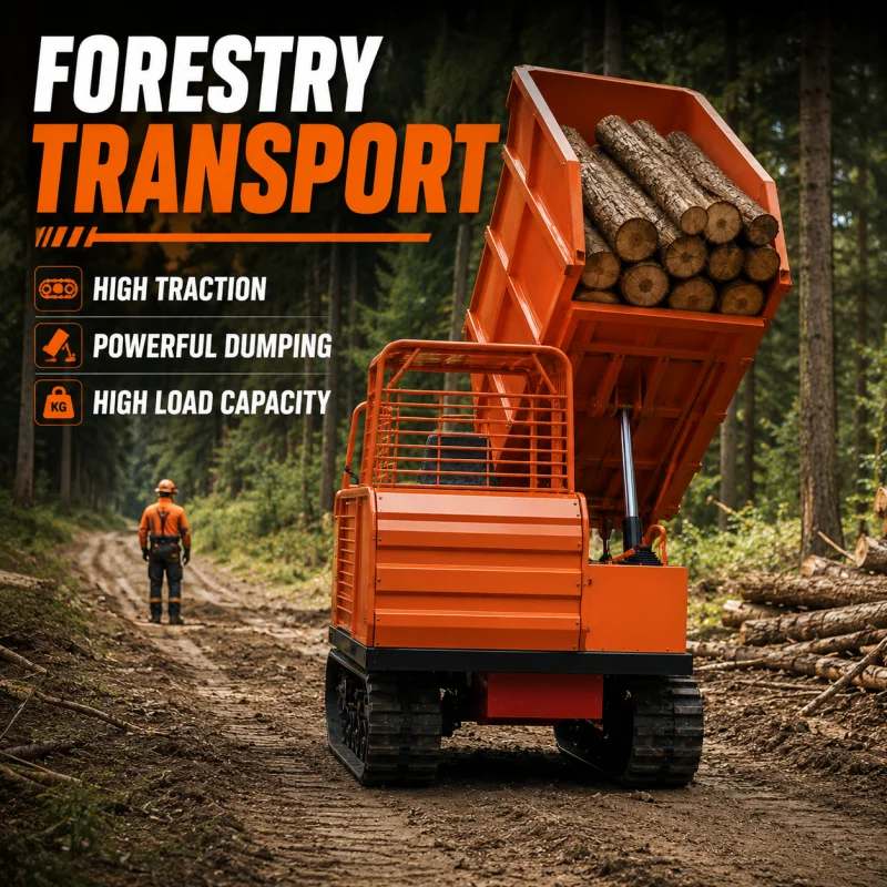 Diesel Engine Powered Motor Tracked Dumper For Palm Oil Plantation To Reduce Manual Back Labor Leading Professional Factory
