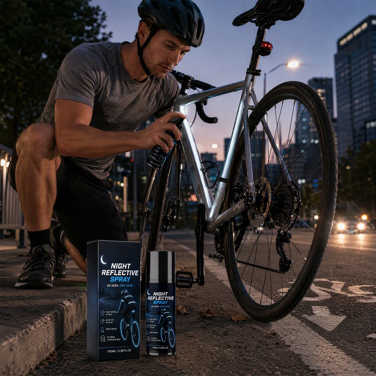 Pedestrian Reflective Spray Paint 100ml Clear Night Visibility Coating Washable Cycling Running Driveway Safety
