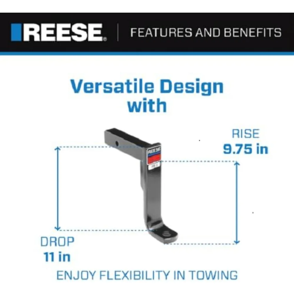 حامل كروي وصلة المقطورة لجهاز استقبال 2 بوصة، قطرة 11 بوصة وارتفاع 9.75 بوصة، سعة 5000 رطل